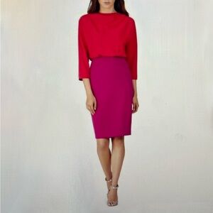 Belle by Badgley Mischka Colorblock  Pink/Purple Crepe Dress Sz 2